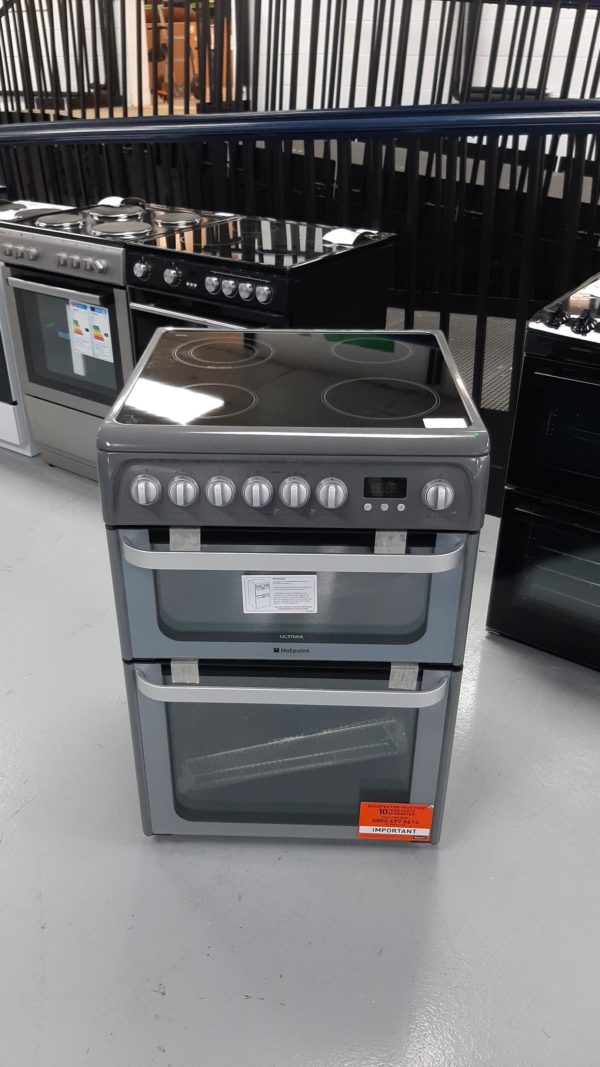 Hotpoint Ultima Hue61gs Electric Cooker With Ceramic Hob Graphite 326919 Elekdirect