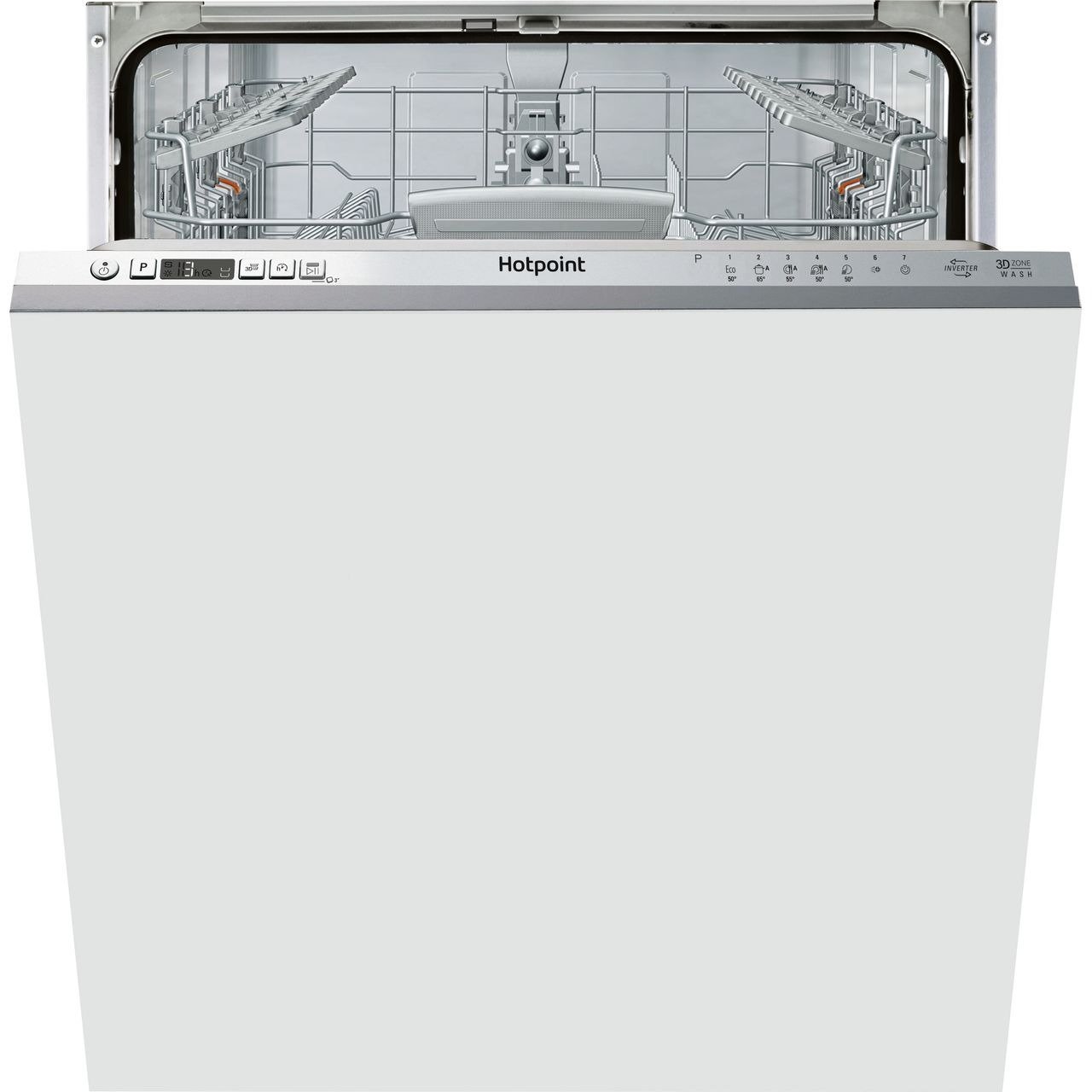 Hotpoint HIC3C26WUKN Fully Integrated Full Size Dishwasher – Stainless Steel Control Panel with Fixed Door Fixing Kit – E Rated #395435