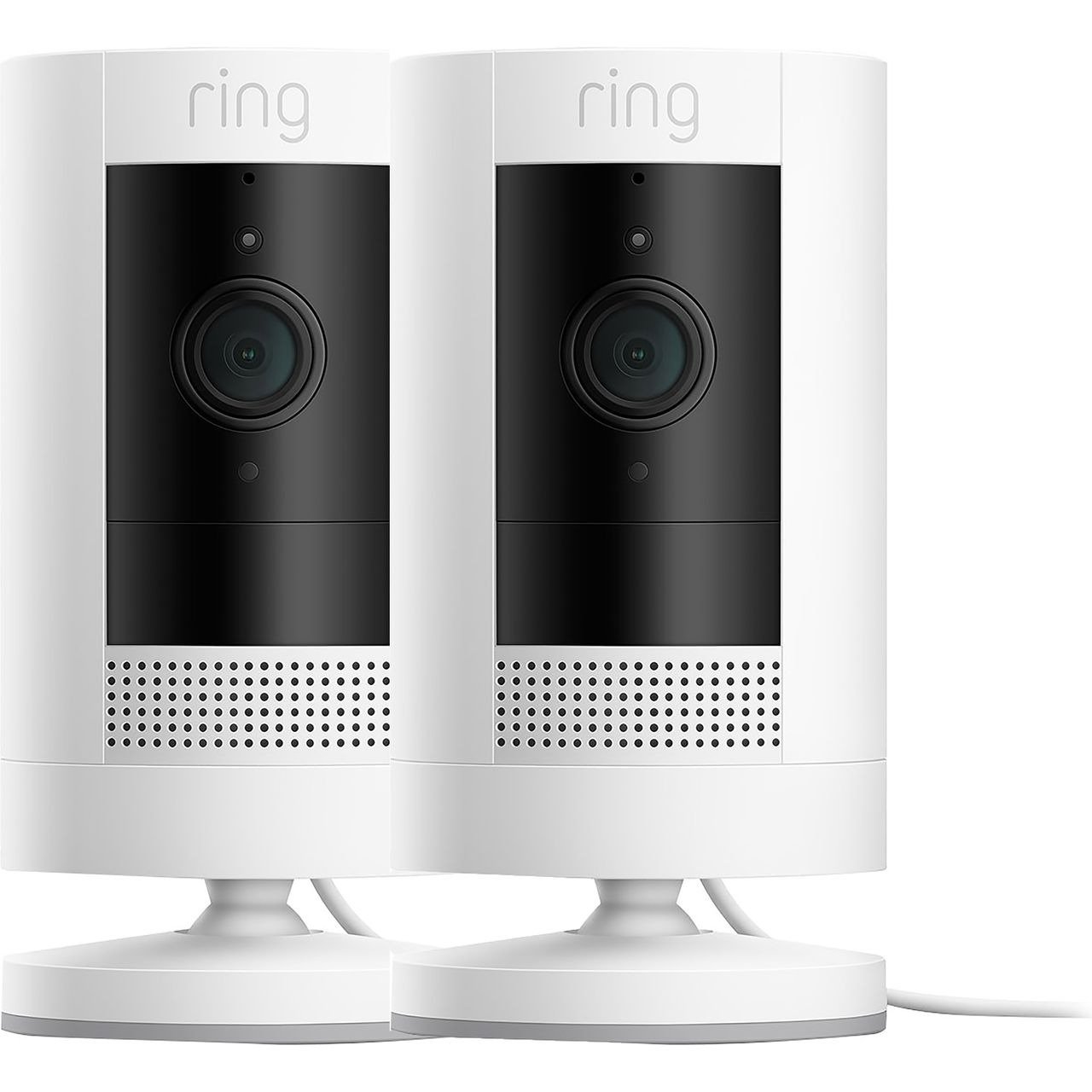 Ring Stick Up Cam Plug-In (Twin Pack) HD 1080p Smart Home Security Camera – White #395454