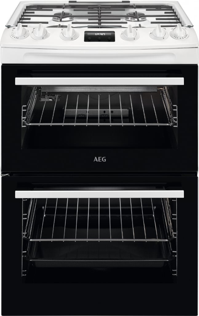 AEG CGX6130ACW 60cm Double Oven Gas Cooker – White – A/A Rated #395821