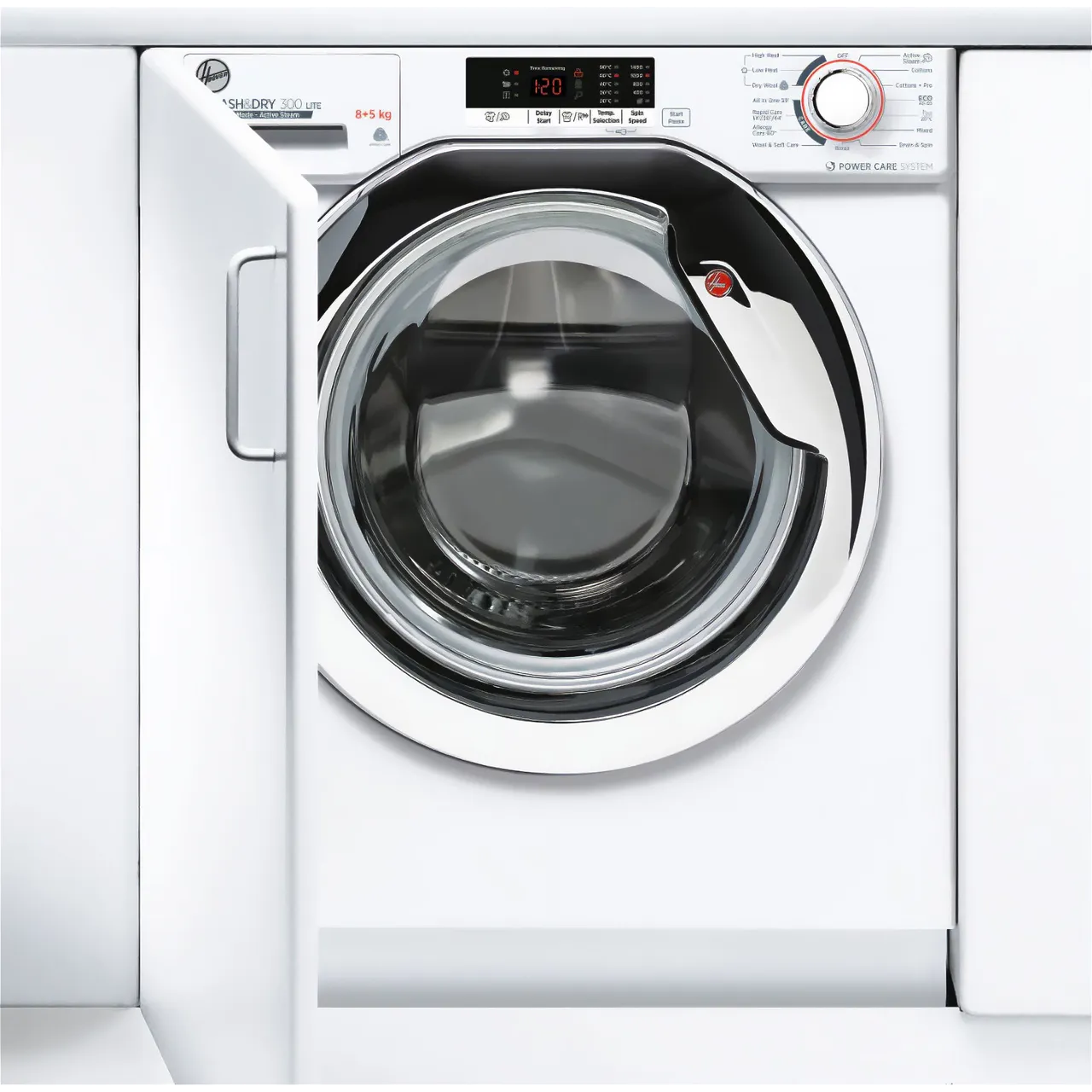 Hoover H-WASH 300 LITE HBDS 485D2ACE-80 Integrated 8Kg / 5Kg Washer Dryer with 1400 rpm – White – E Rated [Wash&Dry], C Rated [Wash Only] #396585