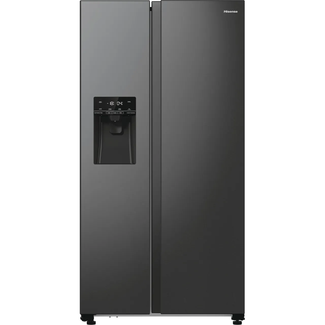 Hisense PureFlat RS5P535NTFDUK Non-Plumbed Total No Frost American Fridge Freezer – Black Stainless Steel – D Rated #398494