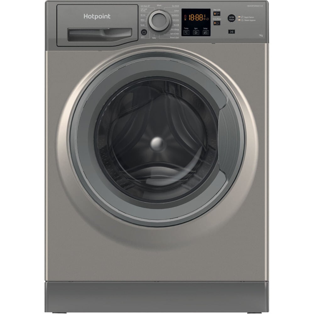 Hotpoint Anti-Stain NSWM 7469 GG UK 7kg Washing Machine with 1400 rpm – Graphite – A Rated #400842