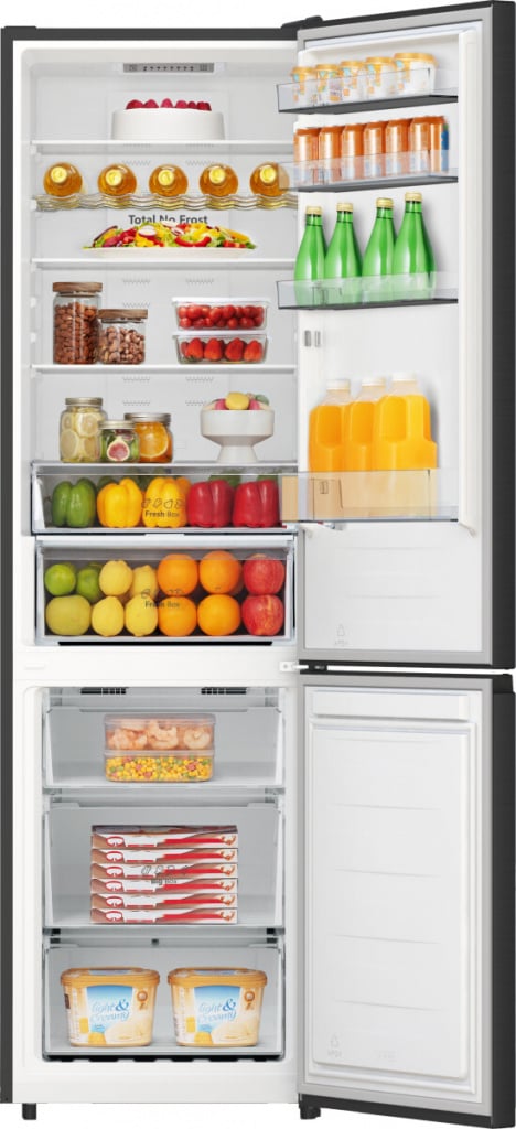 Hisense RB440N4AFA 202cm 70/30 No Frost Fridge Freezer – Black Stainless Steel – A Rated #400196