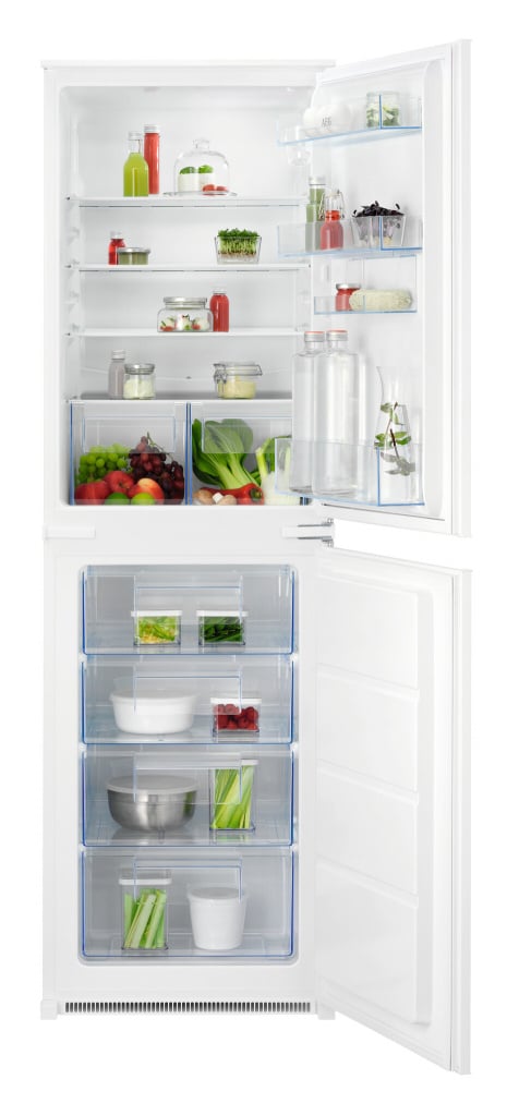 AEG 5000 Series OSC5S185ES 177cm 50/50 Integrated Fridge Freezer with Sliding Door Hinge – White – E Rated #400365