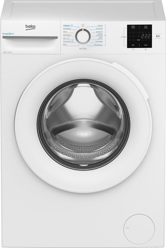 Beko EnergySpin™ BM3WT3841W 8kg Washing Machine with 1400 rpm – White – A Rated #400301