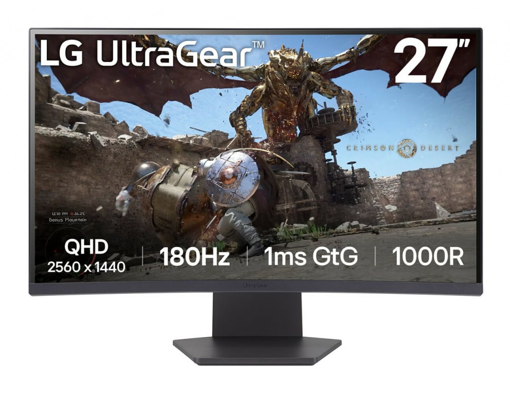 LG UltraGear™ 27″ Quad HD 180Hz Curved Gaming Monitor with FreeSync – Black #399906