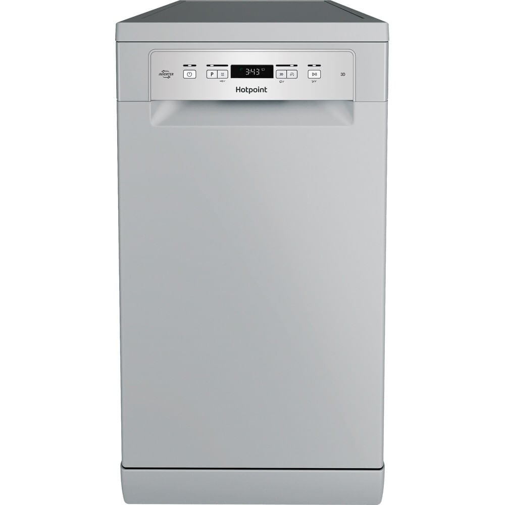 Hotpoint HP3FC10BS7A0SUK Slimline Dishwasher – Silver – C Rated #405586