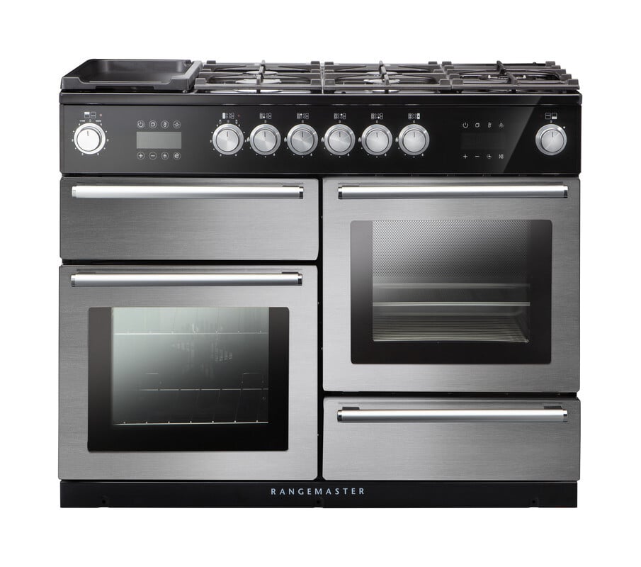 Rangemaster Nexus Steam NEX110SODFFSS/C 110cm wide Dual Fuel Range Cooker with Gas Hob – Stainless Steel – A Rated #398887