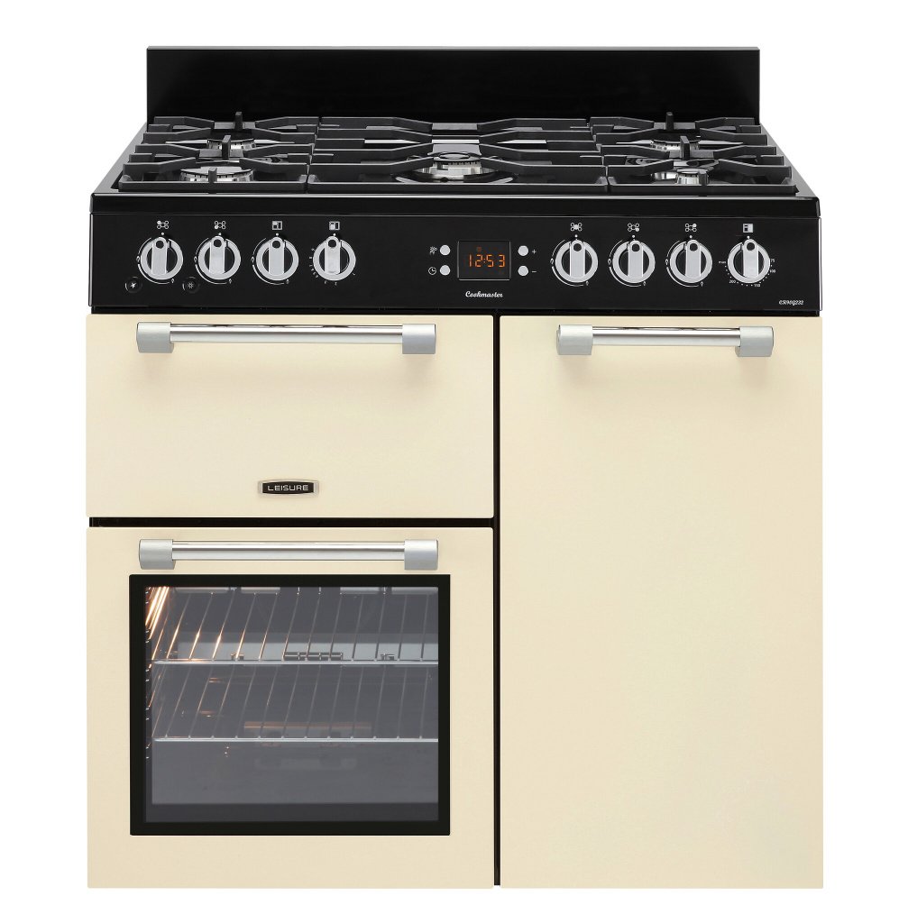 Leisure Cookmaster CK90G232C 90cm wide Gas Range Cooker – Cream – A+/A Rated #400299