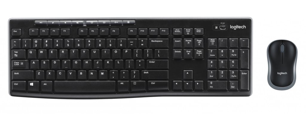 Logitech MK270 Wireless USB Keyboard with Optical Mouse – Black #398242