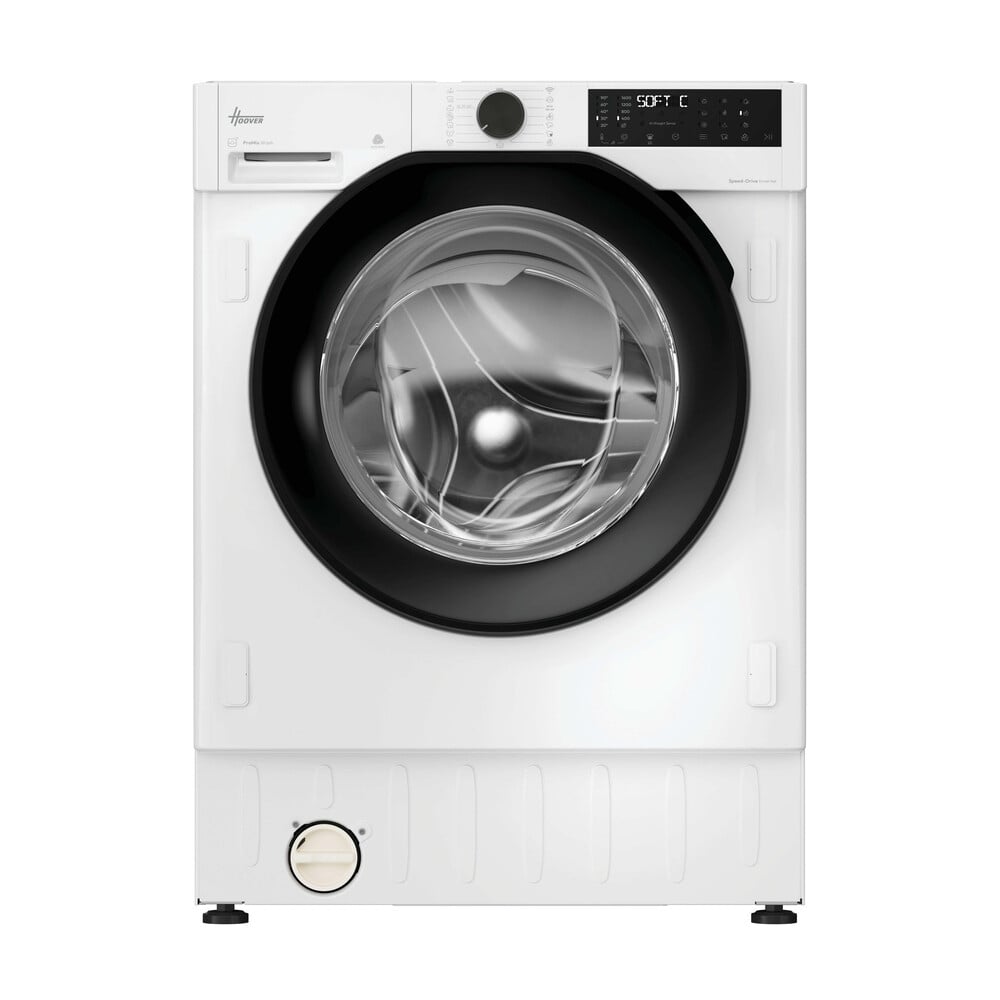 Hoover H-WASH&DRY 400 Pro BH4S696M6DB9-80 Wifi Connected Integrated 9Kg / 6Kg Washer Dryer with 1600 rpm – White / Black – D Rated [Wash&Dry], A Rated [Wash Only] #402093