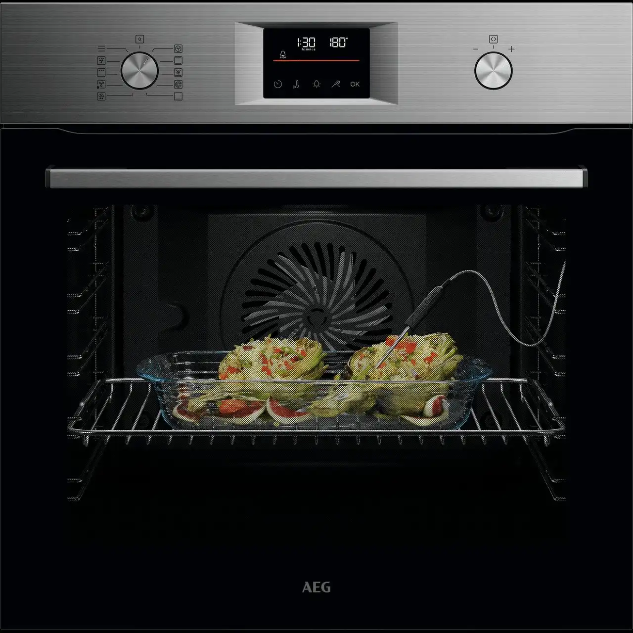 AEG 6000 SenseCook® OS6AB50AM Built In Electric Single Oven – Stainless Steel – A+ Rated #402039