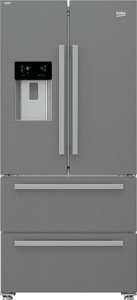 Beko HarvestFresh™ GNE460520DVPX Plumbed Frost Free American Fridge Freezer – Stainless Steel Effect – E Rated #401257
