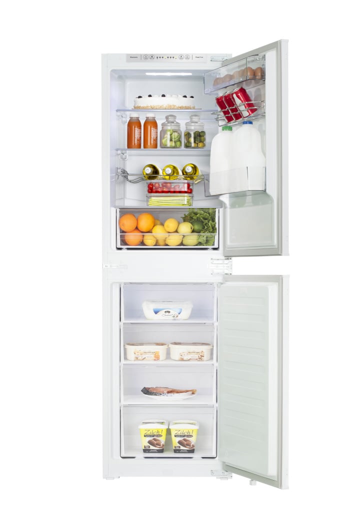 Hisense RIB291F4AWE 177cm 50/50 Integrated Frost Free Fridge Freezer with Sliding Door Hinge – White – E Rated #402217