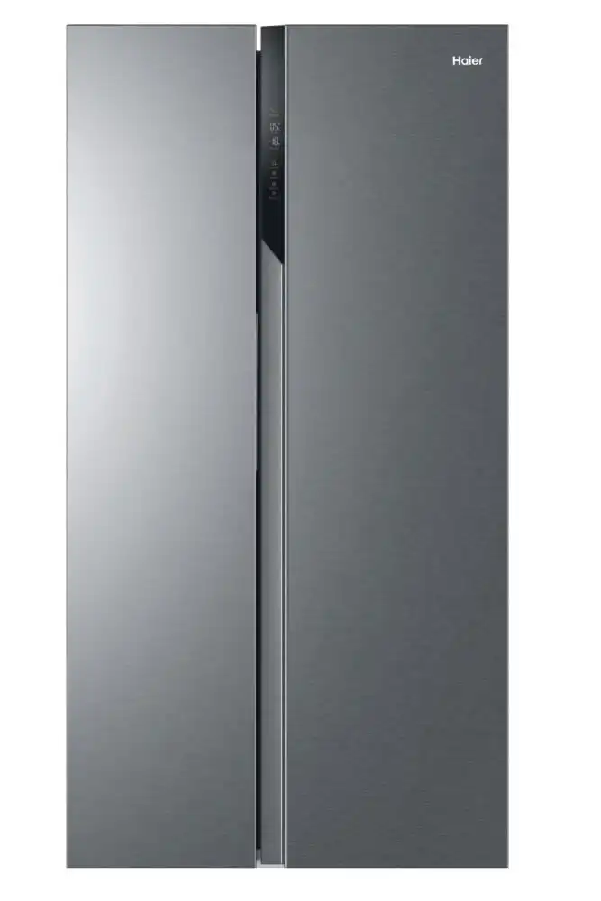 Haier HSR3918ENPG Total No Frost American Fridge Freezer – Silver – E Rated #402193