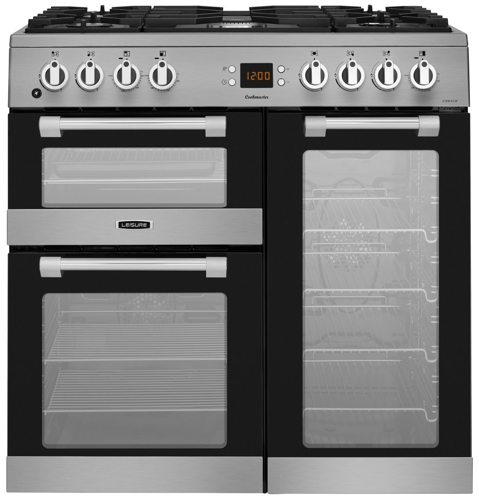 Leisure Cookmaster CK90F530X 90cm wide Dual Fuel Range Cooker with Gas Hob – Stainless Steel – A/A/A Rated #401391