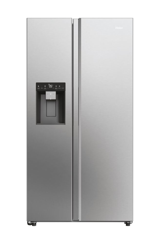 Haier HSW59F18DIMM Plumbed Frost Free American Fridge Freezer – Stainless Steel – D Rated #402179