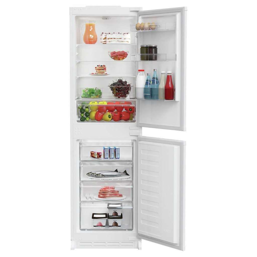 Indesit KINS 1261 B4UK 178cm 50/50 Integrated Fridge Freezer with Sliding Door Hinge – White – E Rated #402162