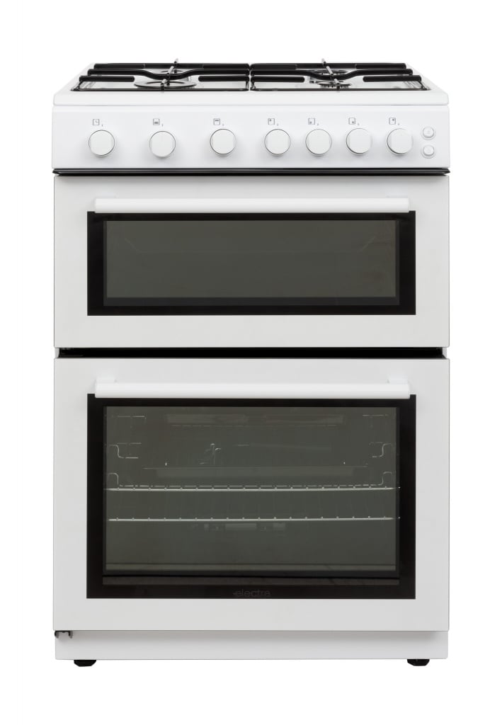Electra SE60W/1 60cm Wide Electric Cooker with Solid Plate Hob – White – A Rated #402135