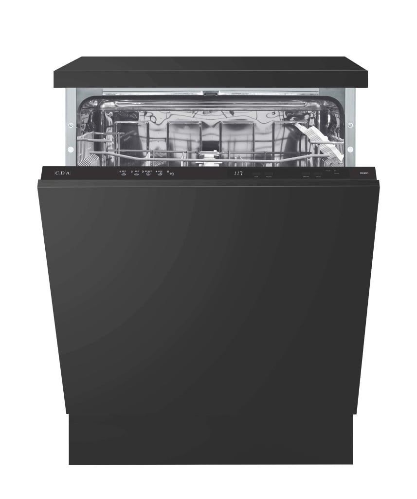 CDA CDI6121 Fully Integrated Full Size Dishwasher – Black Control Panel with Fixed Door Hinge Kit – E Rated #402133