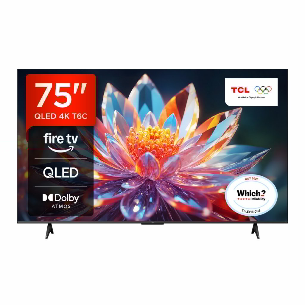 TCL T6C 75″ 4K Ultra HD QLED Smart Fire TV [2025] – 75T6C-UK #401185