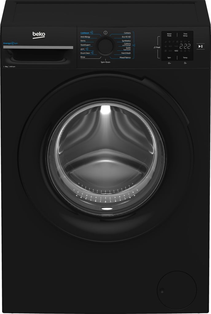 Beko EnergySpin™ BM3WT3941B 9kg Washing Machine with 1400 rpm – Black – A Rated #402264