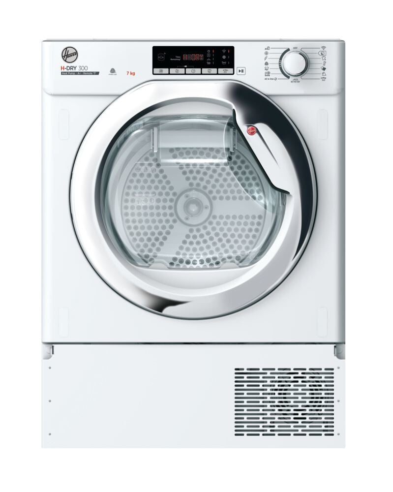 Hoover H-DRY 300 BATDH7A1TCE Wifi Connected 7Kg Integrated Heat Pump Tumble Dryer – White – A+ Rated #403439