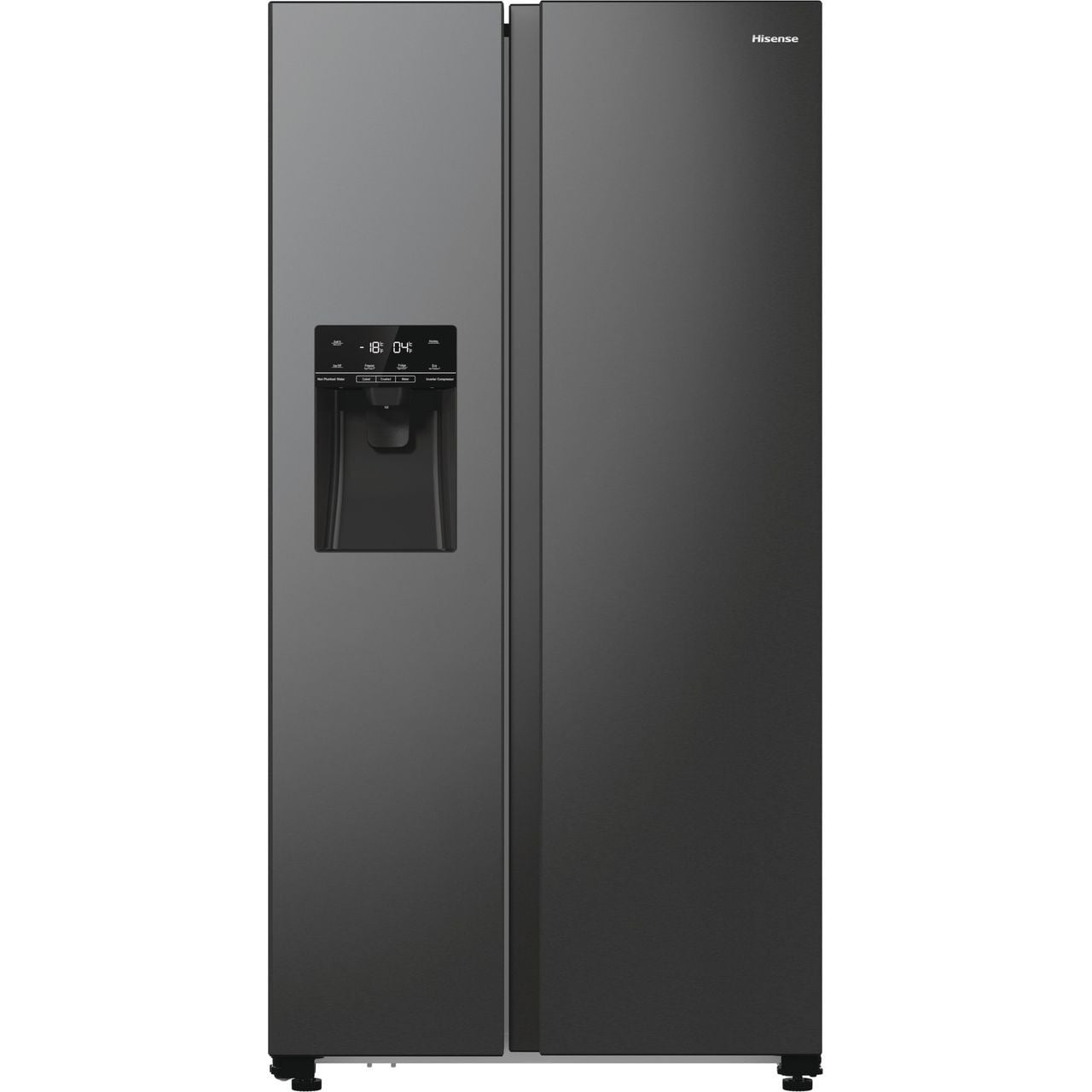 Hisense PureFlat RS5P535NTFDUK Non-Plumbed Total No Frost American Fridge Freezer – Black Stainless Steel – D Rated #403378