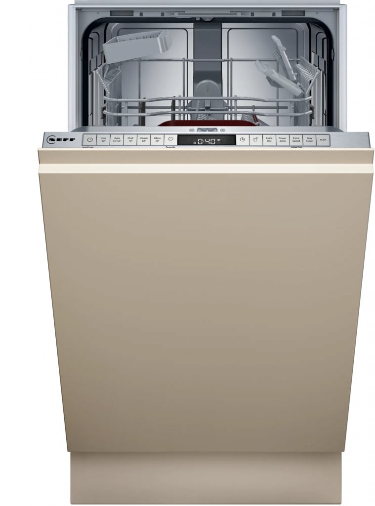 NEFF N50 S875HKX21G Wifi Connected Fully Integrated Slimline Dishwasher – Stainless Steel Control Panel with Sliding Door Hinge Kit – E Rated #403941