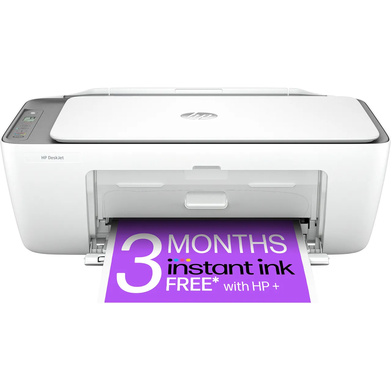 HP Deskjet 2820e Wireless Inkjet Printer Includes 3 months of Instant Ink with HP+ – White / Grey #404395