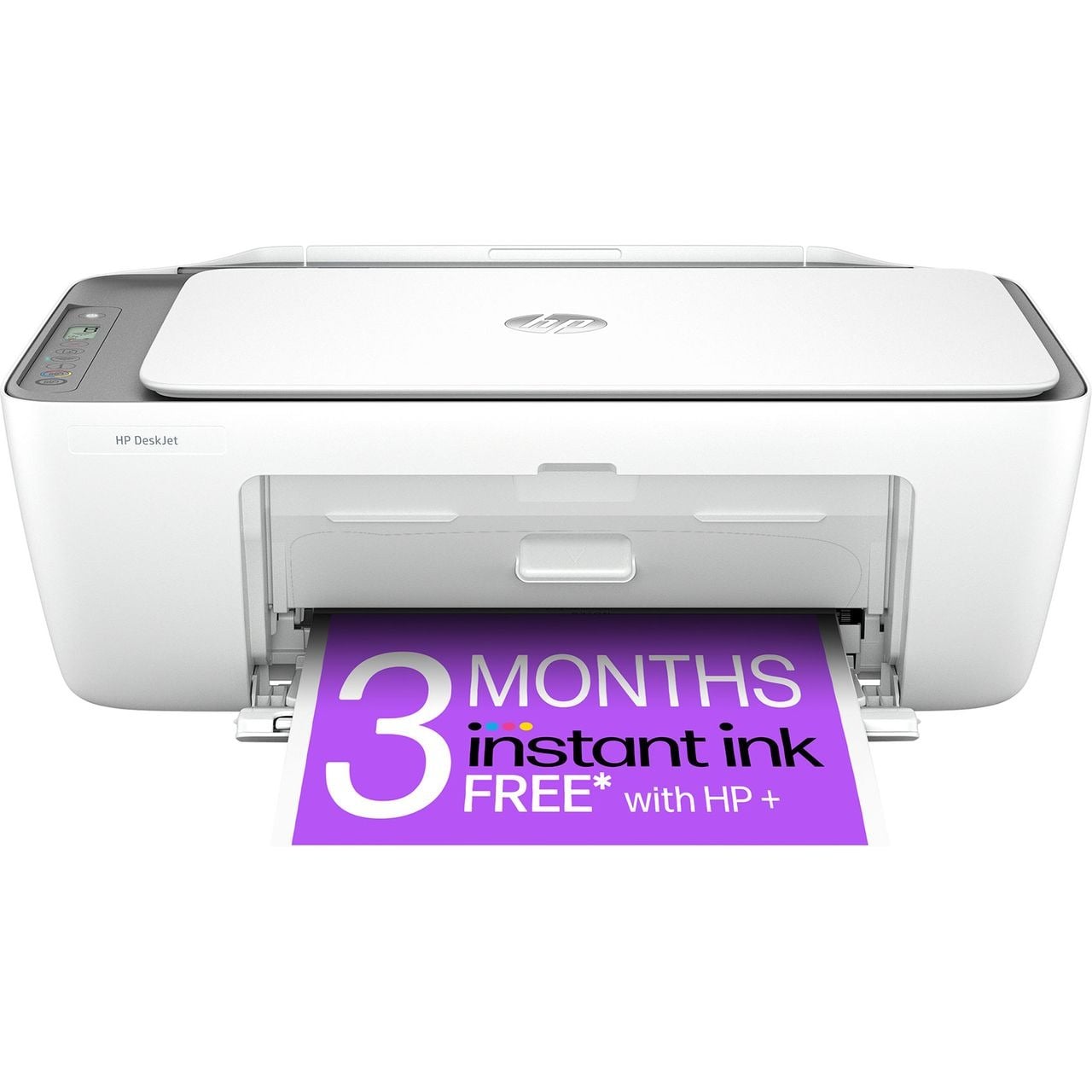HP Deskjet 2820e Wireless Inkjet Printer Includes 3 months of Instant Ink with HP+ – White / Grey #404394