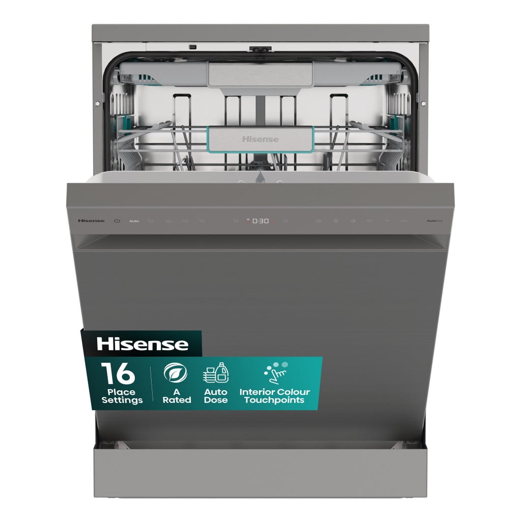 Hisense Auto Dose HS693A90XADUK Wifi Connected Full Size Dishwasher – Stainless Steel – A Rated #403836