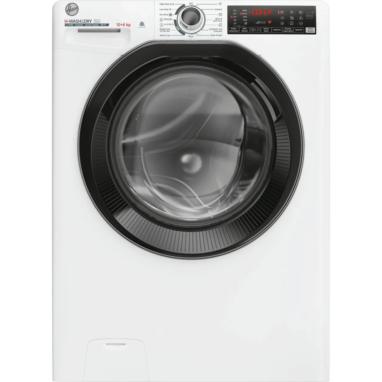 Hoover H-WASH&DRY 350 H3DPS41066TAMB80 Wifi Connected 10Kg / 6Kg Washer Dryer with 1400 rpm – White – D Rated [Wash&Dry], A Rated [Wash Only] #406088