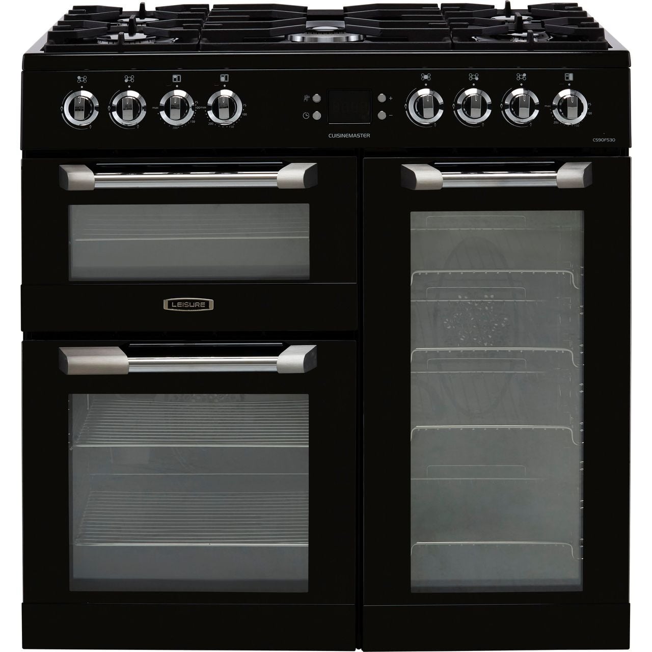 Leisure Cuisinemaster CS90F530K 90cm wide Dual Fuel Range Cooker with Gas Hob – Black – A/A/A Rated #403296