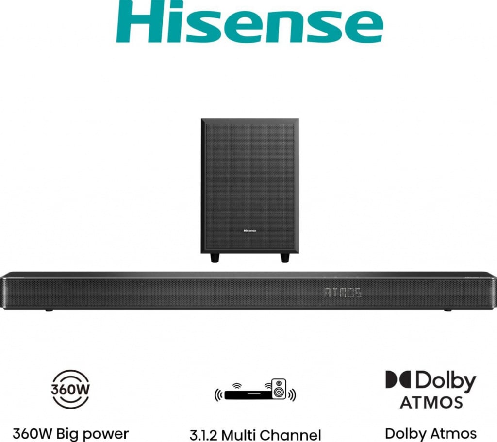 Hisense AX3120G 3.1.2 Wireless Sound Bar with Dolby Atmos & DTS Virtual:X #404349