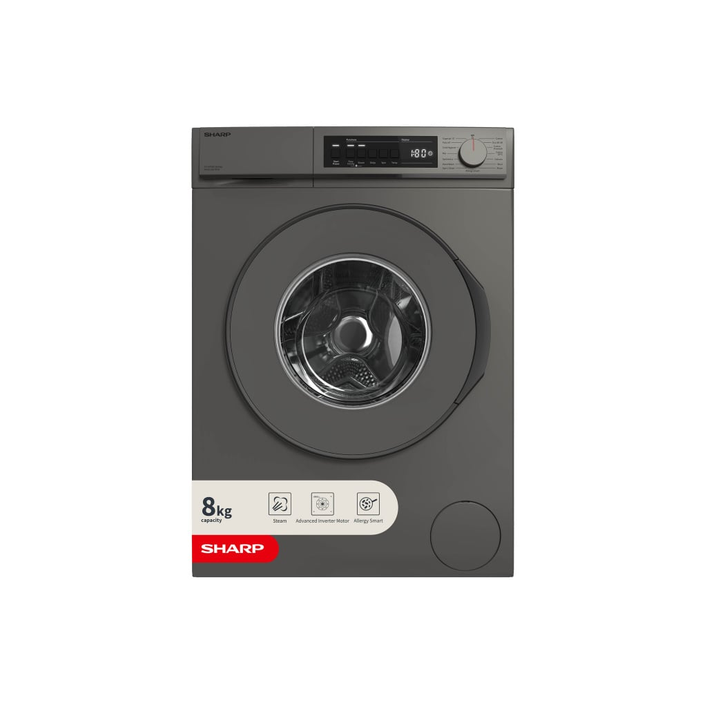 Sharp ES-NFB814BANA-EN 8kg Washing Machine with 1400 rpm – Matte Dark Grey – A Rated #403807