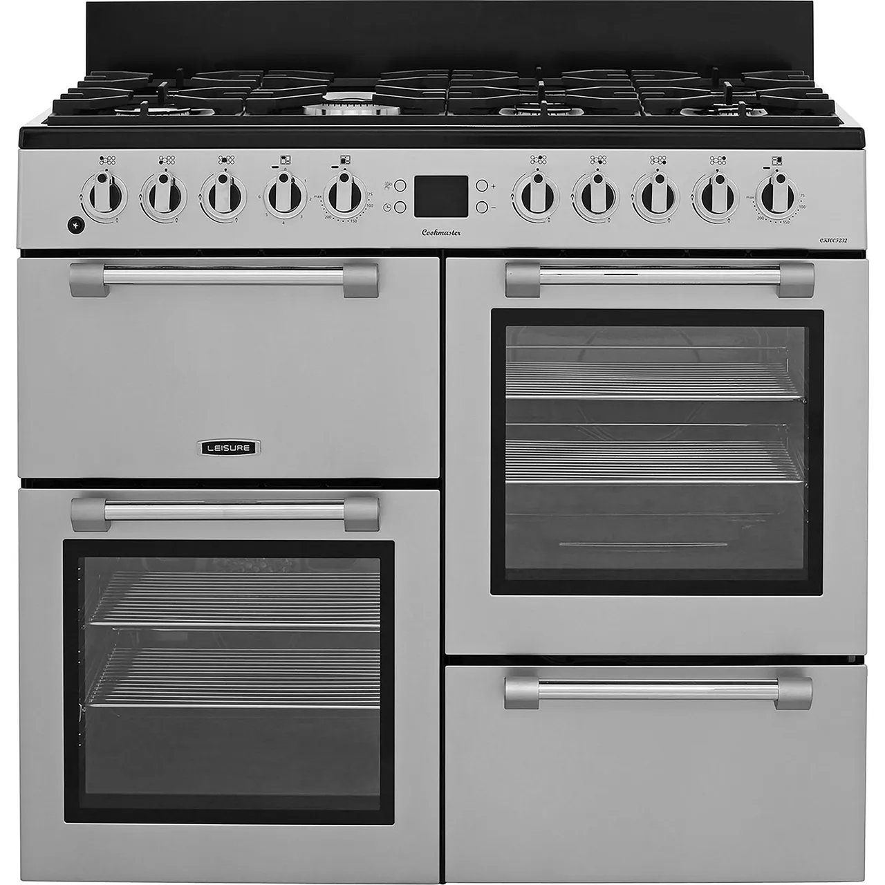 Leisure Cookmaster 100 CK100F232S 100cm wide Dual Fuel Range Cooker with Gas Hob – Silver – A/A Rated #403273