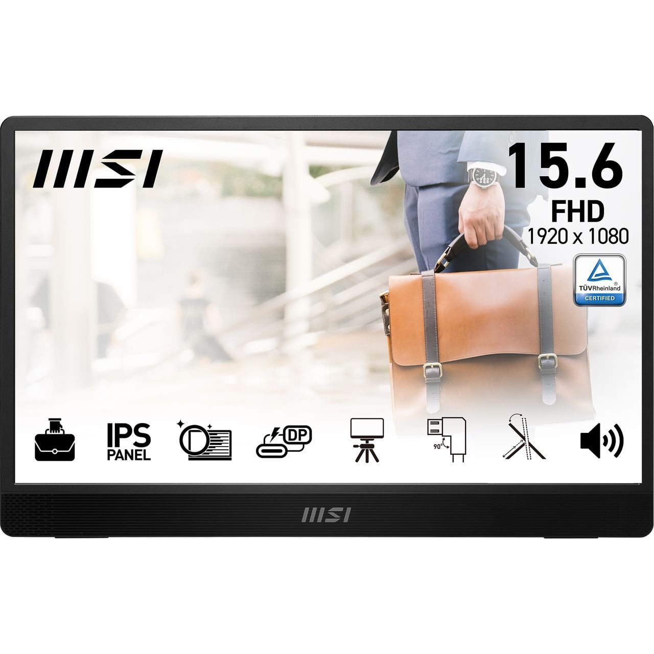 MSI Pro MP161 E2U 15.6″ Full HD 60Hz Portable Monitor – Black #405889