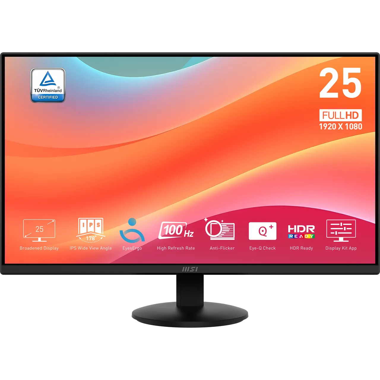 MSI Pro MP252L 24.5″ Full HD 100Hz Monitor – Black #404451