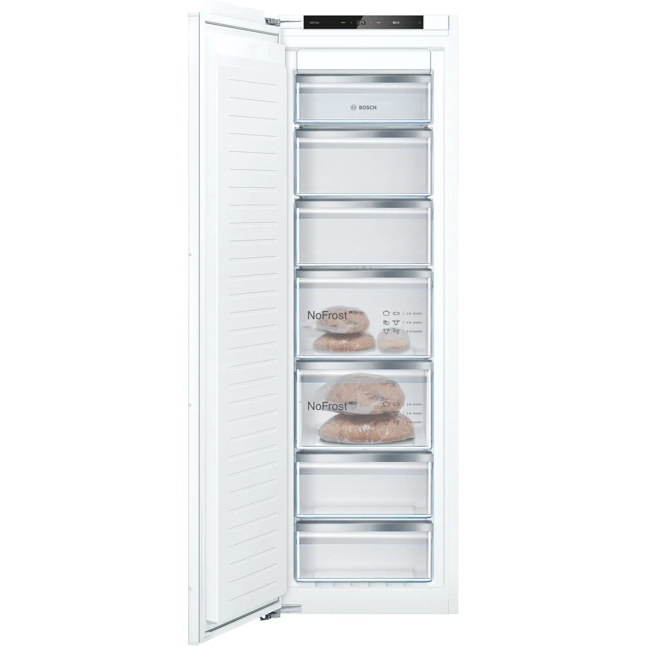 Bosch Series 4 GIN81VEE0G Integrated 177cm Frost Free Upright Freezer with Fixed Door Hinge Kit – E Rated #405078