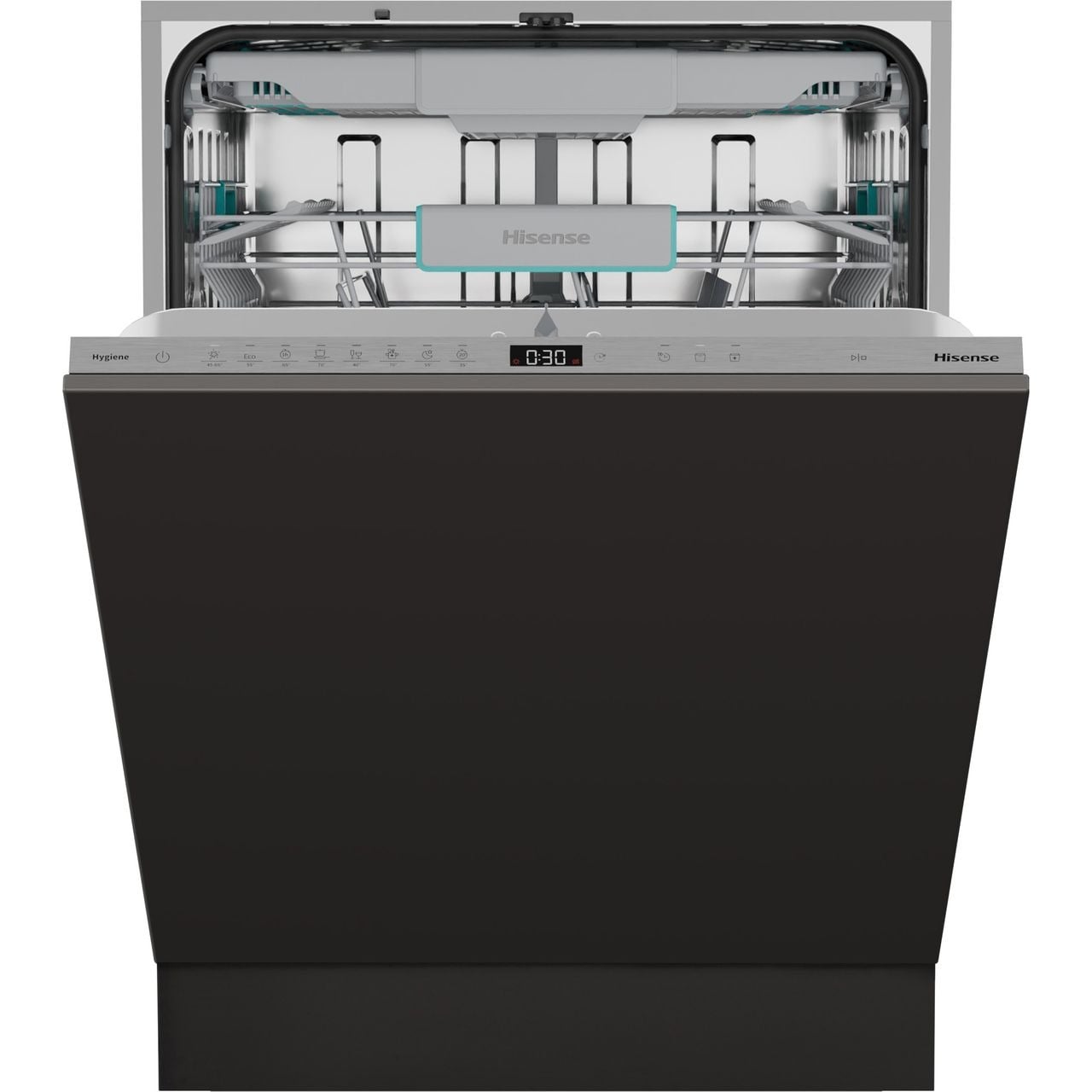 Hisense HV16AUK Integrated Full Size Dishwasher – Silver Control Panel with Fixed Door Hinge Kit – A Rated #405598