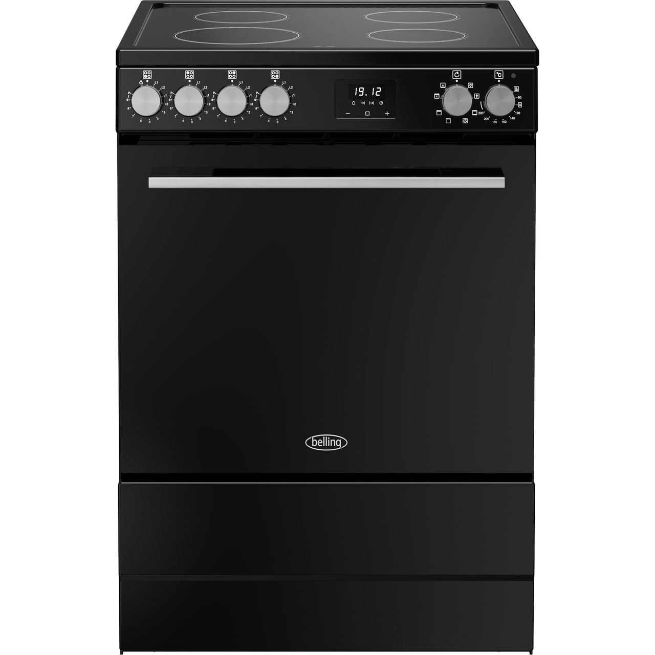 Belling 60cm wide Single Oven BEL FSA VISION SGL 60Ei Electric Cooker with Induction Hob – Black / Silver Steel – A Rated #404709