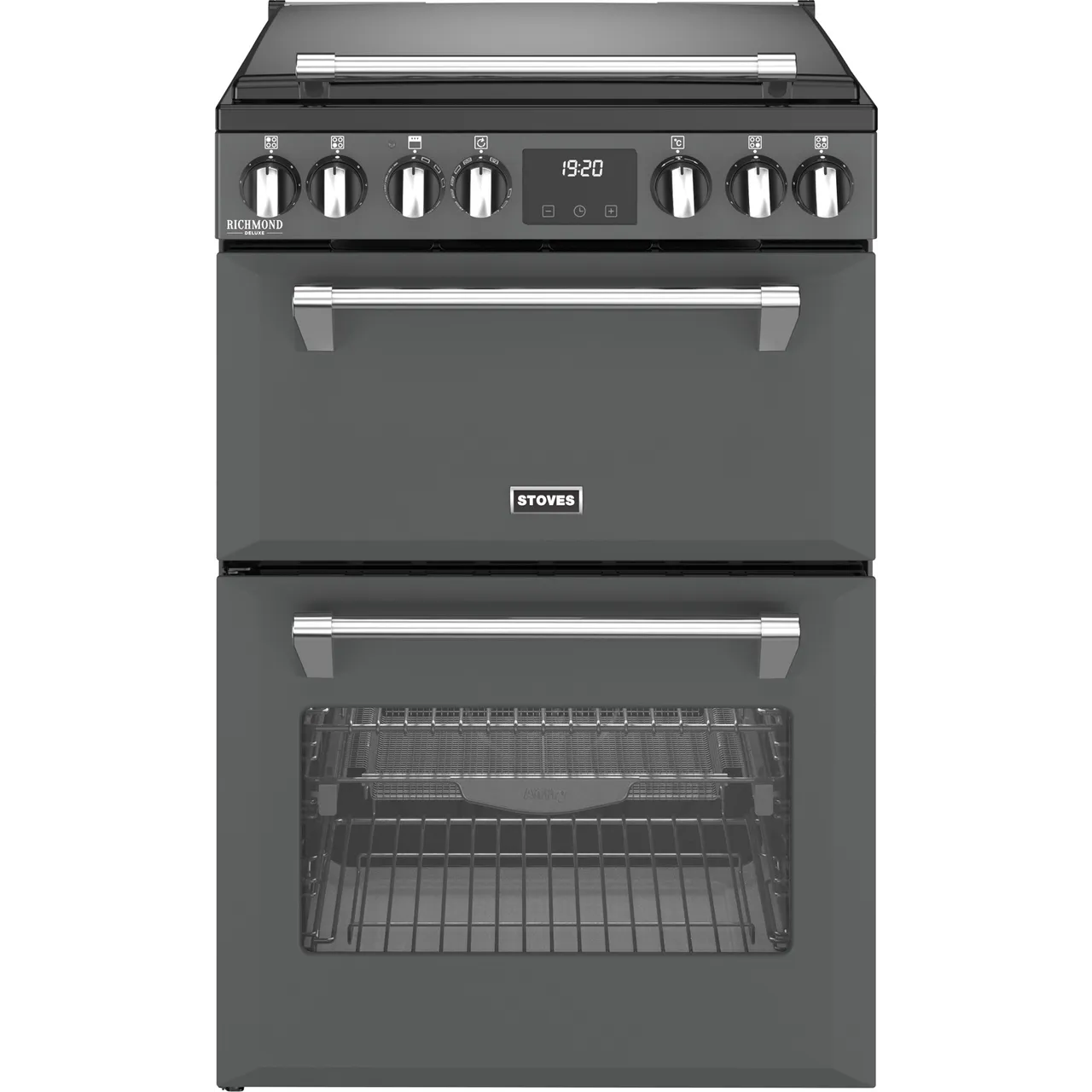 Stoves 60cm wide Double Oven Richmond Deluxe 60Ei RTY Mini Range Electric Cooker with Induction Hob – Anthracite – A/A Rated #405165