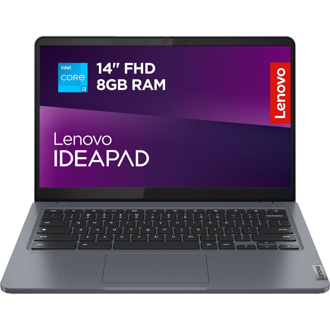 Lenovo 14″ IdeaPad Slim 3 Intel® Core™ i3 N-series, 8GB RAM, 256GB, eMMC, Full HD, Chromebook – Grey #404535