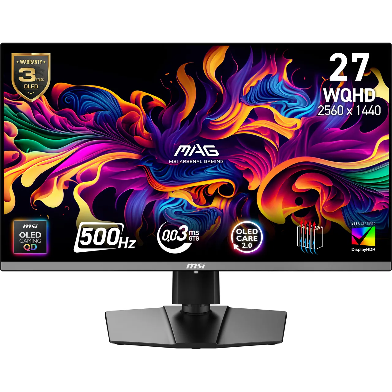 MSI MAG 272QP QD-OLED X50 26.5″ WQHD OLED Gaming Monitor – Black #404448
