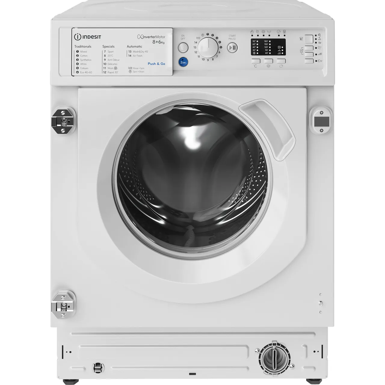 Indesit BIWDIL861485UK Integrated 8Kg / 6Kg Washer Dryer with 1400 rpm – White – D Rated [Wash&Dry], B Rated [Wash Only] #406015