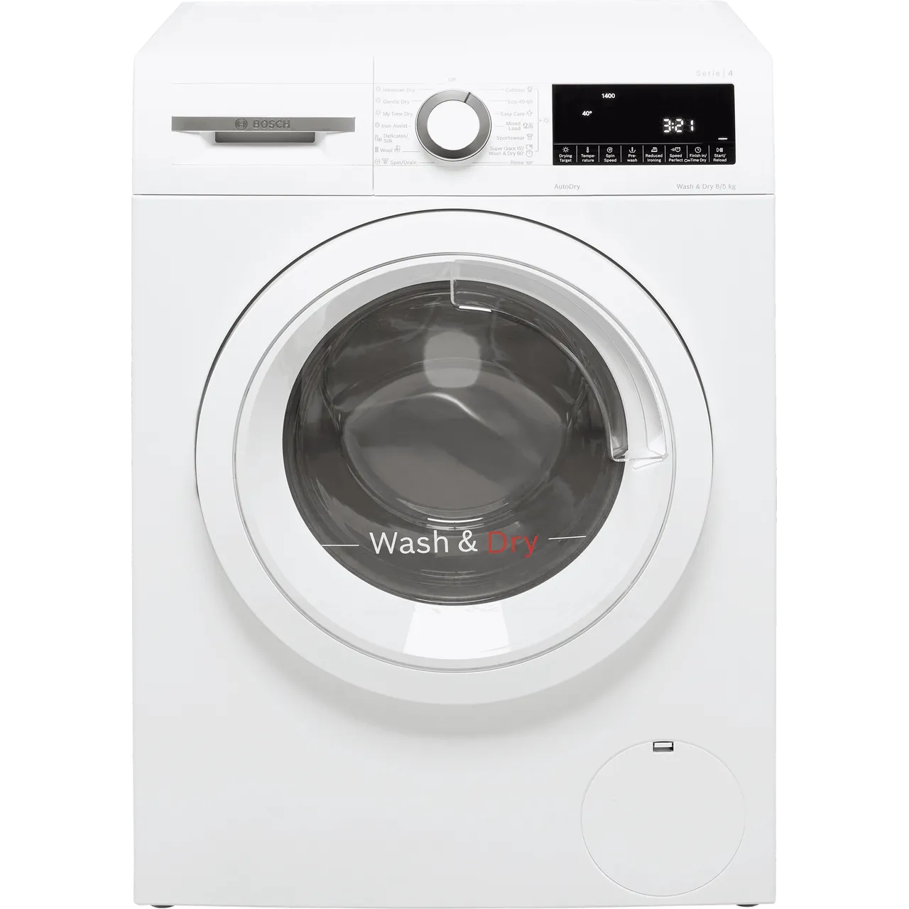 Bosch Series 4 WNA134U8GB 8Kg / 5Kg Washer Dryer with 1400 rpm – White – E Rated [Wash&Dry], C Rated [Wash Only] #405593