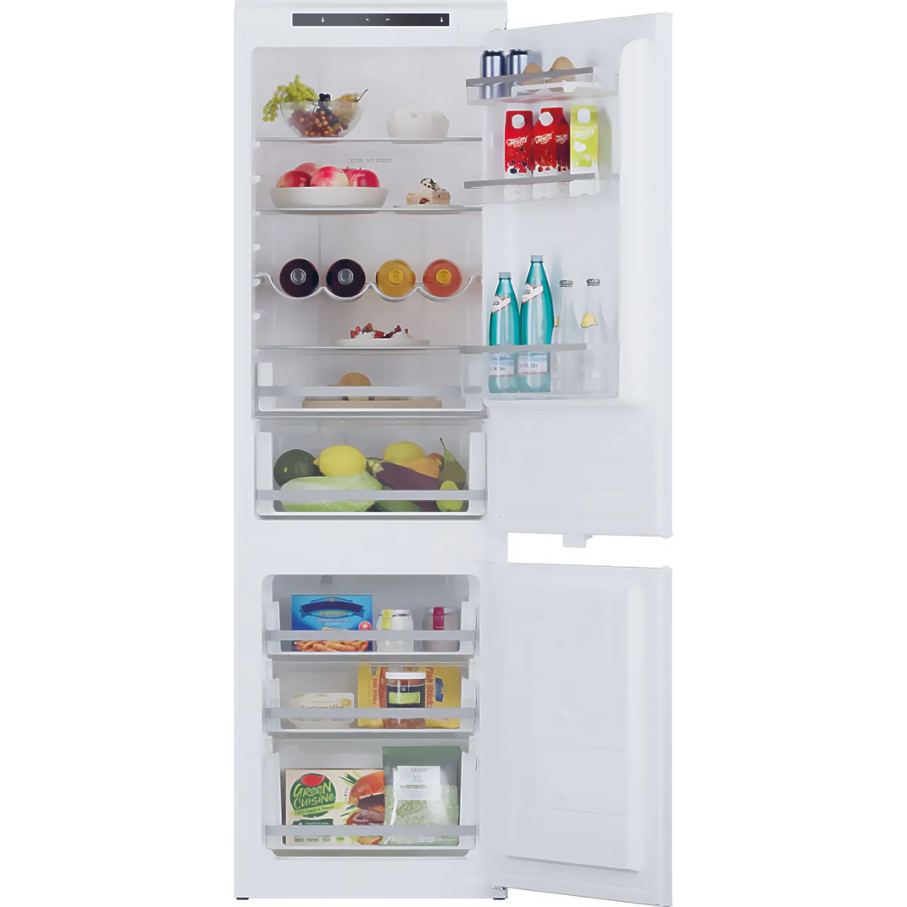 Candy CBBMT18EK 177cm 70/30 Integrated No Frost Fridge Freezer with Sliding Door Hinge – White – E Rated #402666