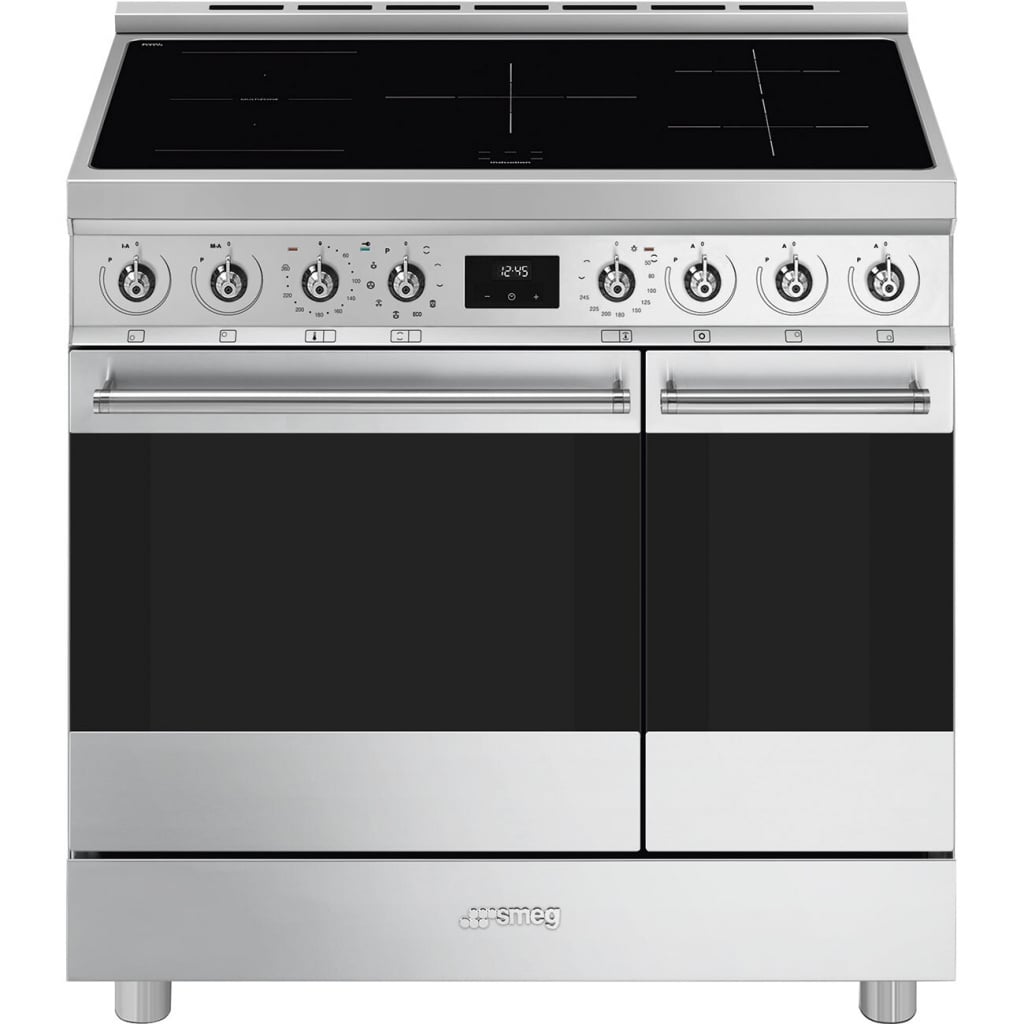 Smeg Symphony C92IPX2 90cm wide Electric Range Cooker with Induction Hob and Pyrolytic Cleaning – Stainless Steel – A/A Rated #406250
